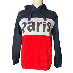 Air de Paris Women's Hoodie Size S in Red White and Blue Kangaroo Pocket